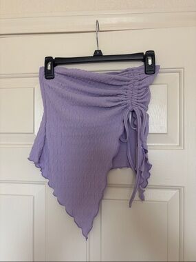 Lavender Ruched Asymmetric Top